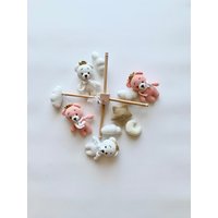 Krone Teddybären Baby Mobile, Gehäkelte Mädchen Mobile Kinderzimmer, Teddybär Mit Stern, Mond von LehaCraft