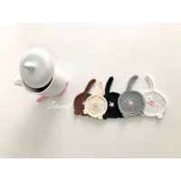 Set Von 5 Häkeln Katze Butt Untersetzer, Kätzchen Kitty Katzenliebhaber Geschenk, Getränke Volle Familie Untersetzer von LehaCraft