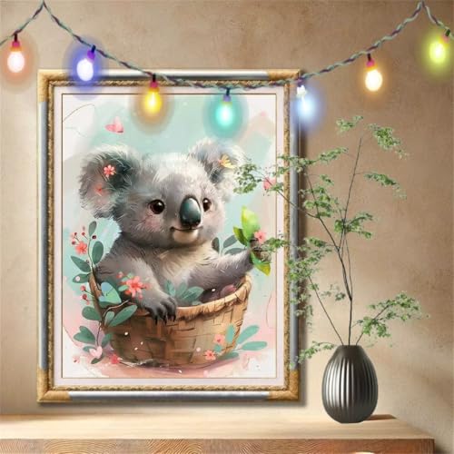 5D Diamond Painting Kinder, Diamant Painting Bilder für Erwachsene Große (120x160cm), DIY Koalas,Tiere Full Drill Crystal Art Mosaikherstellung Basteln Kits für Geschenk, Home Wand Décor 59N-1820 von LeiDong