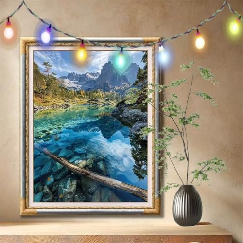 5D Diamond Painting Kinder,Diamant Painting Bilder für Erwachsene Große (100x133cm),DIY Berg,Landschaft Full Drill Crystal Art Mosaikherstellung Basteln Kits für Geschenk,Home Wand Décor 59N-1059 von LeiDong