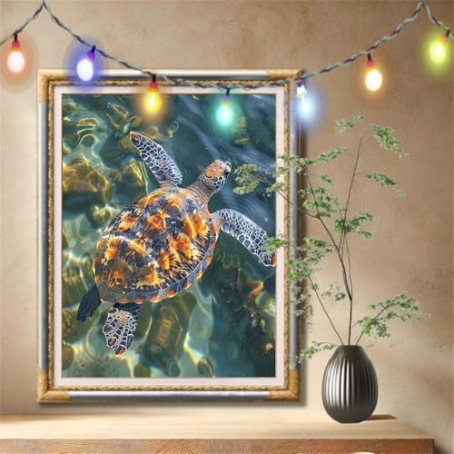 5D Diamond Painting Kinder,Diamant Painting Bilder für Erwachsene Große (120x160cm),DIY Tier,Schildkröte Full Drill Crystal Art Mosaikherstellung Basteln Kits für Geschenk,Home Wand Décor 59N-1500 von LeiDong