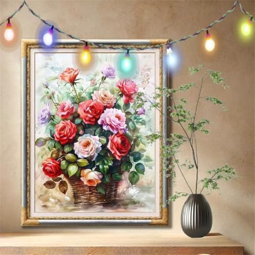 5D Diamond Painting Kinder,Diamant Painting Bilder für Erwachsene Große (80x107cm),DIY Rose,Blume Full Drill Crystal Art Mosaikherstellung Basteln Kits,Geeignet Als Geschenk,Home Wand Décor 59N-537 von LeiDong