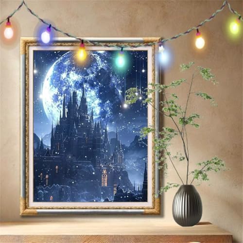 5D Diamond Painting Kinder,Diamant Painting Bilder für Erwachsene Große 60x80cm,DIY Mond,Schloss Full Drill Crystal Art Mosaikherstellung Basteln Kits,Geeignet Als Geschenk,Home Wand Décor 59N-495 5D Diamond Painting Kinder,Diamant Painting Bilder für Erwachsene Große 60x80cm,DIY Mond,Schloss Full Drill Crystal Art Mosaikherstellung Basteln Kits,Geeignet Als Geschenk,Home Wand Décor 59N-495 von LeiDong