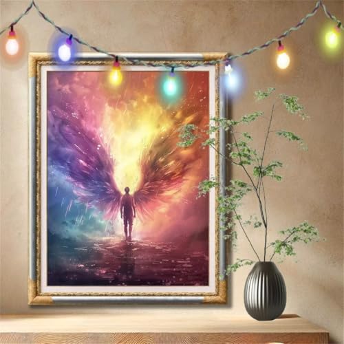 5D Diamond Painting Set für Erwachsene Große (120x160cm),Landschaft,Engel Diamant Painting Bilder Kinder,DIY Kristall Strass Cross Stickerei Malerei Bastelset für Büro,Wanddeko,Geschenke 59N-600 von LeiDong