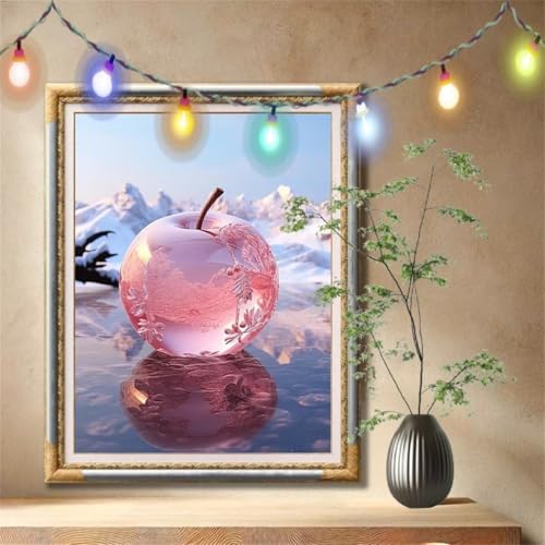 5D Diamond Painting Set für Erwachsene Große (40x50cm), Kristalläpfel Äpfel Diamant Painting Bilder Kinder, DIY Kristall Strass Cross Stickerei Malerei Bastelset für Schlafzimmer, Wanddeko 59N-1873 von LeiDong