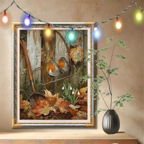 5D Diamond Painting Set für Erwachsene Große (40x50cm), Vogel,Landschaft Diamant Painting Bilder Kinder, DIY Kristall Strass Cross Stickerei Malerei Bastelset für Büro, Wanddeko, Geschenke 59N-553 von LeiDong