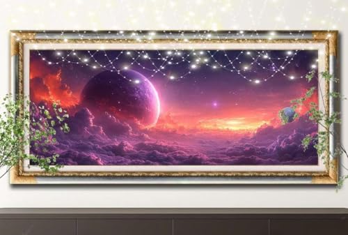 5D Diamond Painting Set für Erwachsene Große (40x80cm),Sternenhimmel,Erde Diamant Painting Bilder Kinder,DIY Kristall Strass Cross Stickerei Malerei Bastelset für Büro,Wanddeko,Geschenke 55F-13909 von LeiDong