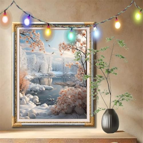 5D Diamond Painting Set für Erwachsene Große 30x40cm,Schneelandschaft,Blumen Diamant Painting Bilder Kinder,DIY Kristall Strass Cross Stickerei Malerei Bastelset für Schlafzimmer,Wanddeko 59N-1952 5D Diamond Painting Set für Erwachsene Große 30x40cm,Schneelandschaft,Blumen Diamant Painting Bilder Kinder,DIY Kristall Strass Cross Stickerei Malerei Bastelset für Schlafzimmer,Wanddeko 59N-1952 von LeiDong