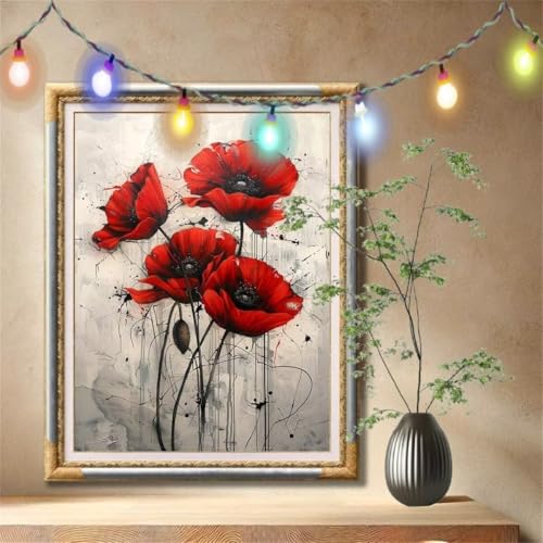 Diamant Painting Bilder für Erwachsene,5D DIY Diamond Painting Kinder,Blume,Mohn Full Drill Cross Stickerei Malerei Kits Nach Zahlen für Wohnzimmer,Wanddeko,Zuhause Dekor Geschenke 50x70cm 59N-744 Diamant Painting Bilder für Erwachsene,5D DIY Diamond Painting Kinder,Blume,Mohn Full Drill Cross Stickerei Malerei Kits Nach Zahlen für Wohnzimmer,Wanddeko,Zuhause Dekor Geschenke 50x70cm 59N-744 von LeiDong