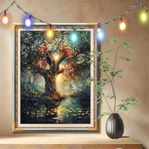 Diamond Painting Erwachsene,5D Baum,Landschaft Diamant Painting Bilder für Kinder, DIY Diamant Kristall Strass Mosaik Kreuzstich Bastelset für Schlafzimmer Dekor und Geschenke (30x40cm) 59N-1322 von LeiDong