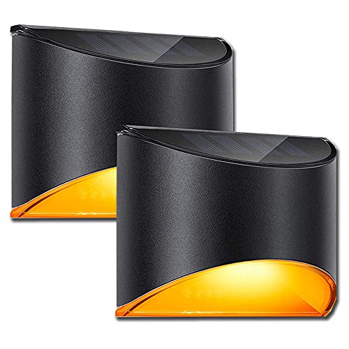 LeiDrail Solarleuchten für Außen Solar Wandleuchten Wandleuchte Aussen Warmweiß Solarlicht Garten Solarleuchte Wand kabellos Wasserdichte Zaun Beleuchtung für Veranda Pfad Garage 2 Stück von LeiDrail