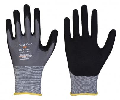 LeiKaFlex Grip 1469 Nylon-Elastan-Feinstrick-Handschuhe mit Nitril - Beschichtung 12 Paar Packung/Gr. 7-12 (8) von LeiKaFlex