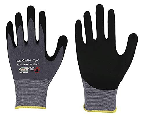 LeiKaFlex STAR Feinstrick-Handschuh mit Nitril-Beschichtung Handrücken offen (1, 11) von LeiKaFlex