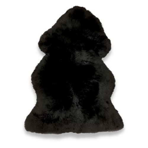 Lammfell Naturform Merino Schaffell Auflage Überwurf Natur 100 x 60 cm (schwarz) von Leibersperger