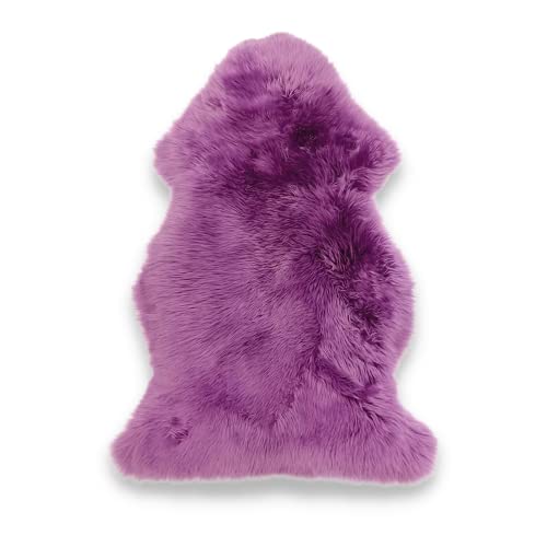 Premium Lammfell aus Merino 120x70 cm– Erhältlich in vielen Farben – Sehr pflegeleicht – Gemütlich und wärmend - Strapazierfähig(Lila) von Leibersperger