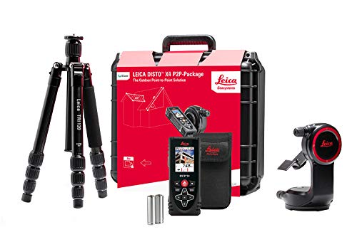 Leica DISTO X4 Paket – robuster Laser Entfernungsmesser mit Leica DST 360 Adapter und TRI 120 Stativ, um 2D und 3D Daten für CAD-Anwendungen zu erfassen (Innen- und Außenbereich), 132 x 56 x 29 von Leica