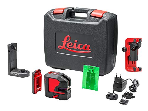 Leica Lino L2G – Kreuzlinienlaser mit Li-Ion Akku, Ladegerät, innovativem magnetischen Adapter und Wandhalterung im Koffer (grüner Laser, Arbeitsbereich: 35 m) von Leica