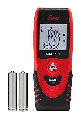 Leica DISTO D1 – einfacher Laser Entfernungsmesser mit Bluetooth (App-Nutzung) und einfacher Bedienung (Innenbereich mit 40 m Reichweite) Leica DISTO D1 – einfacher Laser Entfernungsmesser mit Bluetooth (App-Nutzung) und einfacher Bedienung (Innenbereich mit 40 m Reichweite) von Leica