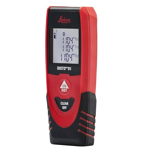Leica DISTO D1 – einfacher Laser Entfernungsmesser mit Bluetooth (App-Nutzung) und einfacher Bedienung (Innenbereich mit 40 m Reichweite) von Leica