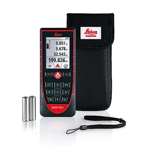 Leica DISTO D510 – professioneller Laser Entfernungsmesser mit Bluetooth (App-Nutzung) und Zielsucher für Höhenprofil- und Trapezmessungen (Innen- und Außenbereich) von Leica