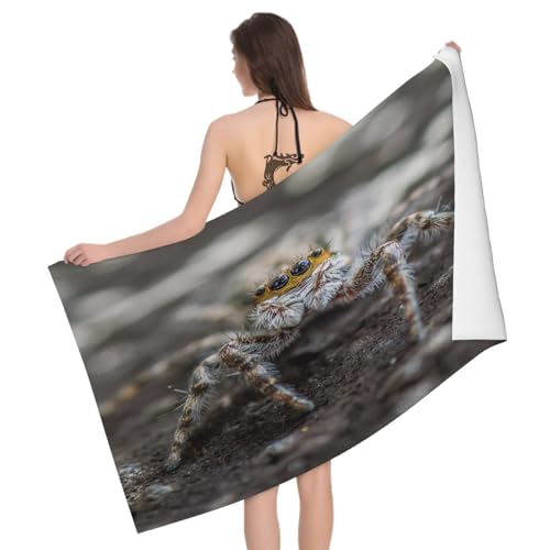 Mikrofaser Strandtuch Spinne Groß 100x200 cm, 3D Einfach Badetuch für Erwachsene Weiches Leicht Handtuch Schnelltrocknend Sandfreies Strandhandtuch von Leichong