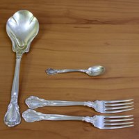 Vintage Set Von 4 Stück Gorham Chantilly Sterling Silber Besteck von LeifJewelryCo