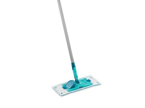 Leifheit Bodenwischer Power CLEAN Micro Duo, Wischer für Alle, rückenschonender Stahlstiel 140cm, Wischer mit CleanBlade Reinigungsklingen für alle Hartböden und Mikrofaser Wischbezug, Click-System von Leifheit