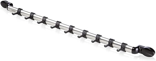 Leifheit Hakenleiste 55 cm, ideal zur dekorativen Aufbewahrung von Leifheit Küchenhelfern, Küchenleiste mit 11 verschiebbaren Haken, aus hochwertigem Edelstahl, Küchenhaken, Küchenutensilienhalter Leifheit Hakenleiste 55 cm, ideal zur dekorativen Aufbewahrung von Leifheit Küchenhelfern, Küchenleiste mit 11 verschiebbaren Haken, aus hochwertigem Edelstahl, Küchenhaken, Küchenutensilienhalter von Leifheit