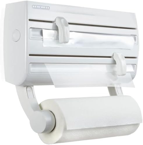Leifheit Wandrollenhalter Parat F2 ComfortLine-Serie für insgesamt 3 Rollen, Folienschneider mit Abstellfläche für Gewürze und abnehmbarem Küchenrollenhalter, weiß Leifheit Wandrollenhalter Parat F2 ComfortLine-Serie für insgesamt 3 Rollen, Folienschneider mit Abstellfläche für Gewürze und abnehmbarem Küchenrollenhalter, weiß von Leifheit