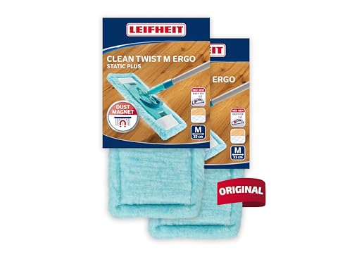 Leifheit 2er Set Wischbezug CLEAN Twist M Ergo/Power Clean Static Plus, Dieser Wischer Ersatzbezug zieht Staub und Haare an wie EIN Magnet, Staubwischer für die trockene Bodenreinigung zwischendurch Leifheit 2er Set Wischbezug CLEAN Twist M Ergo/Power Clean Static Plus, Dieser Wischer Ersatzbezug zieht Staub und Haare an wie EIN Magnet, Staubwischer für die trockene Bodenreinigung zwischendurch von Leifheit