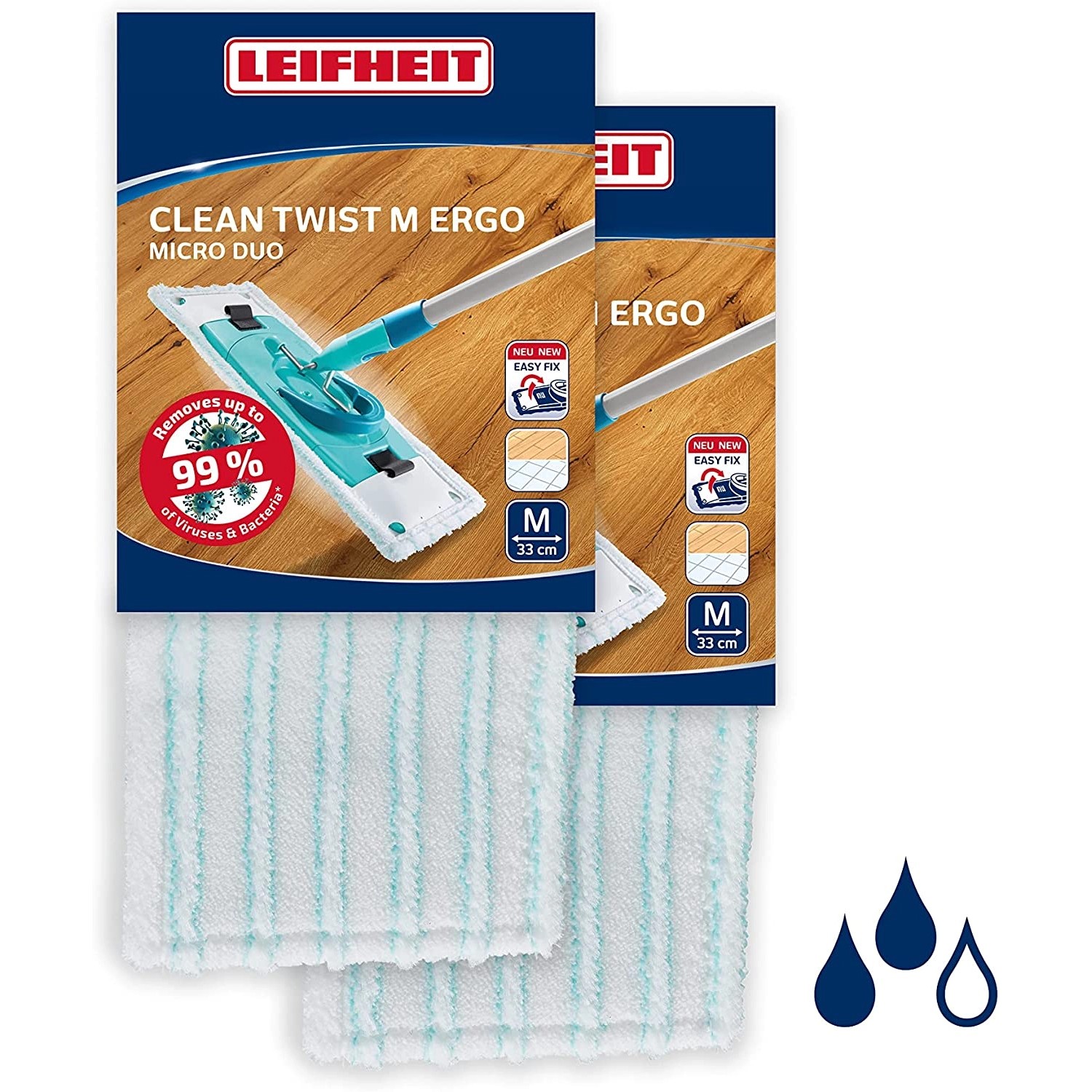 Leifheit 2er Set Wischbezug CLEAN TWIST M Ergo 33cm Bezug Glatte Böden Leifheit 2er Set Wischbezug CLEAN TWIST M Ergo 33cm Bezug Glatte Böden von Leifheit