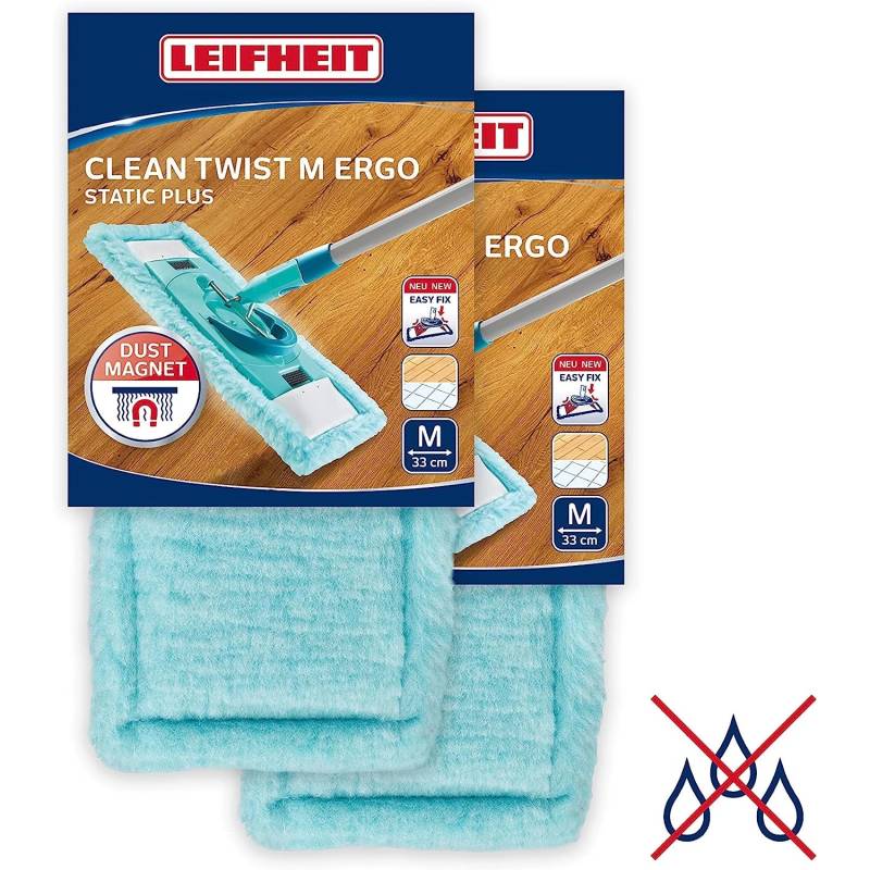Leifheit 2er Set Wischbezug CLEAN TWIST M Ergo 33cm Bezug zum Staubwischen von Leifheit