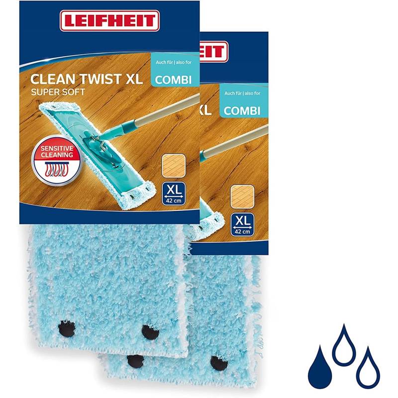 Leifheit 2er Set Wischbezug Combi/CLEAN TWIST XL 42cm Bezug Parkett von Leifheit