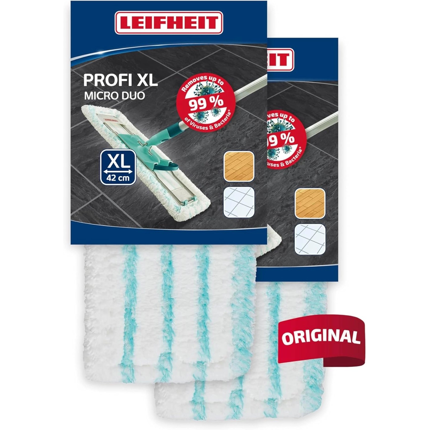 Leifheit 2er Set Wischbezug Profi XL 42 cm Bezug Glatte Böden Leifheit 2er Set Wischbezug Profi XL 42 cm Bezug Glatte Böden von Leifheit