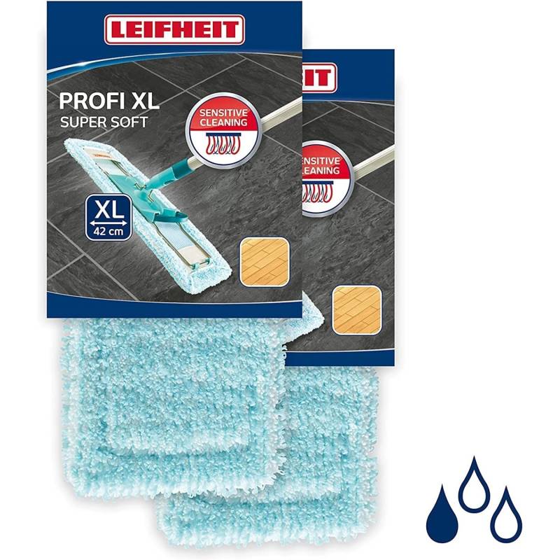 Leifheit 2er Set Wischbezug Profi XL 42cm Bezug Parkett & Holzböden von Leifheit