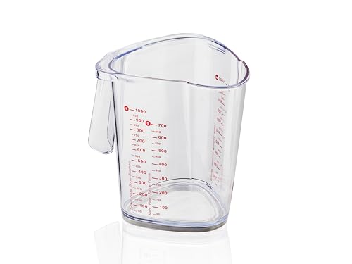 Leifheit Messbecher 1L, mit mehrsprachigen Messskalen für Mehl, Zucker und Flüssigkeiten, gummierter Boden, spülmaschinengeeignet, ideal zum Backen und Kochen, measuring cup, Messkanne Leifheit Messbecher 1L, mit mehrsprachigen Messskalen für Mehl, Zucker und Flüssigkeiten, gummierter Boden, spülmaschinengeeignet, ideal zum Backen und Kochen, measuring cup, Messkanne von Leifheit