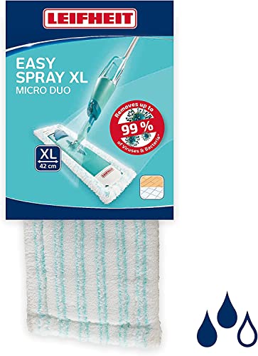 Leifheit Original Wischbezug Easy Spray XL micro duo, für alle Bodenarten, Bodenwischer Ersatzbezug für Sprühwischer, 2-Faser-System, Mikrofaser Wischbezug ideal für Fliesen und Laminat von Leifheit