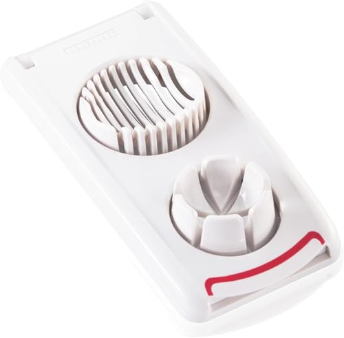Leifheit Eierschneider Combi ComfortLine-Serie mit 3 Funktionen, Champignonschneider schneidet sauber und exakt, Küchenhelfer zum Schneiden von Eiern, Pellkartoffeln, rostfreier Schneidedraht, weiß von Leifheit