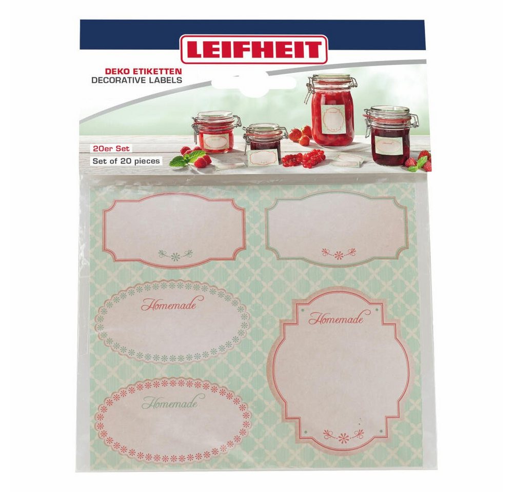 Leifheit Einmachglas Deko Etiketten 20er Set Pastell, Kunststoff, (20-tlg) von Leifheit