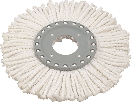 Leifheit Ersatzkopf Rotation Disc Mop, Ersatzbezug für das Bodenwischer Set Rotation Disc Mop, aus Mikrofaser, weiß von Leifheit