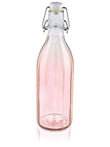 Leifheit Flasche Facette 3er Set 0, 5 L Tender Rose, Einmachflasche mit Bügelverschluss ideal für Selbstgemachtes, Öle und Essig, Likörflasche dekorative Glasflasche, Bügelflasche, glass bottle, rosa von Leifheit