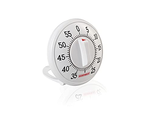 Leifheit Kurzzeitmesser ComfortLine-Serie, praktischer Küchentimer bis 60 Minuten, Eieruhr mit gut lesbarer Minutenskala, Kitchen timer benötigt keine Batterien, Küchenuhr, weiß von Leifheit