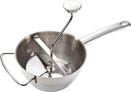 Leifheit Passiermühle Ø 20 cm ProLine-Serie inkl. 3 Einsätzen, aus hochwertigem Edelstahl zum Passieren von Obst, Gemüse, Babynahrung, Suppen, spülmaschinengeeignet, Passiersieb, Kartoffelpresse von Leifheit