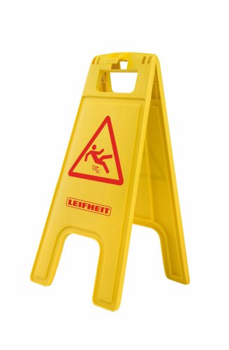 Leifheit Professional Warnschild, zusammenklappbarer Aufsteller, Warnschild, Hinweisschild mit Aufhängehaken, Rutschgefahr Schild für frischgeputzte oder glatte Böden von Leifheit