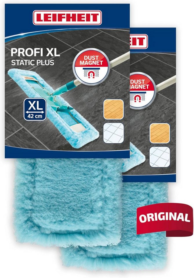 Leifheit Profi static plus 42 cm 55118 Profi für alle Bodenarten 2 Stück Wischbezug von Leifheit