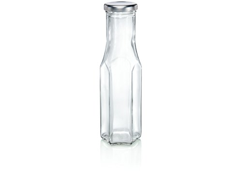 Leifheit Sechskantflasche, 256 ml, Einmachglas, Weckglas ideal für Eingemachtes, dekoratives Vorratsglas, ideal zum Einmachen von Marmelade und Obst, spülmaschinengeeignet, Glasflasche von Leifheit