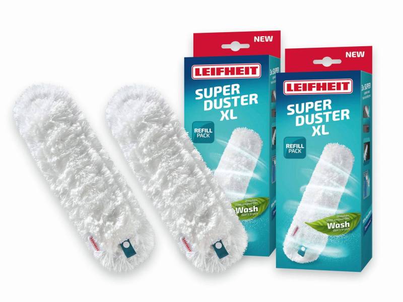 Leifheit Staubwischer Staubbezüge im 2er Set für den SUPERDUSTER XL (2-St), langlebig, waschbar, starke Reinigung für große Flächen von Leifheit