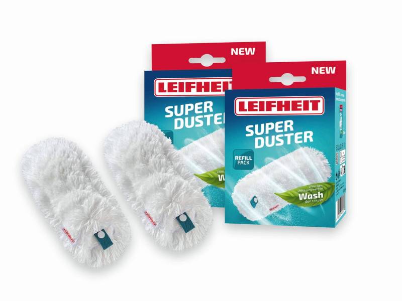 Leifheit Staubwischer Staubbezug für den SUPERDUSTER im 2er-Set (2-St), langlebig, waschbar, starke Reinigung und Bindung von Staub von Leifheit