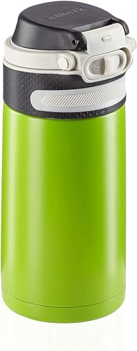 Leifheit Thermobecher Flip 350ml, Kaffeebecher 100% dicht, praktisches Öffnen mit einer Hand, Trinkbecher to go mit Filter für Wasser mit Obststücken, hält Getränke bis zu 6 Stunden heiß, kiwi Leifheit Thermobecher Flip 350ml, Kaffeebecher 100% dicht, praktisches Öffnen mit einer Hand, Trinkbecher to go mit Filter für Wasser mit Obststücken, hält Getränke bis zu 6 Stunden heiß, kiwi von Leifheit