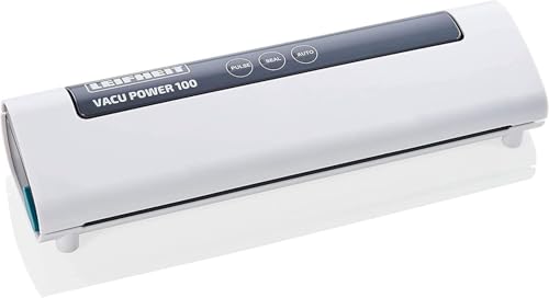 Leifheit Vakuumiergerät Vacu Power 100, Vakuumierer zum Konservieren, Lebensmittel bleiben 8x länger frisch, ideal zum Sous-Vide-Garen, Folienschweißgerät inkl. 10 Vakuumierbeuteln 20x30cm von Leifheit